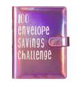 100 Envelope Challenge Binder Save Savings Challenges Loose-Leaf Binder Budget Binder with Cash Envelopes Money Organizer System (Pink Only Cover)