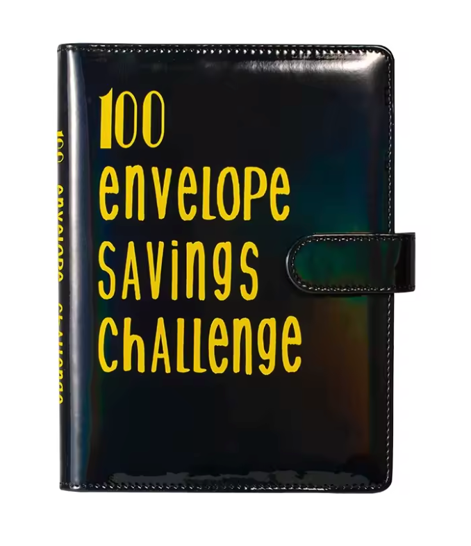 100 Envelope Challenge Binder Save Savings Challenges Loose-Leaf Binder Budget Binder with Cash Envelopes Money Organizer System (Black Only Cover)