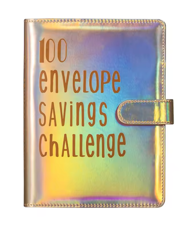 100 Envelope Challenge Binder Save Savings Challenges Loose-Leaf Binder Budget Binder with Cash Envelopes Money Organizer System (Rose Gold Only Cover)